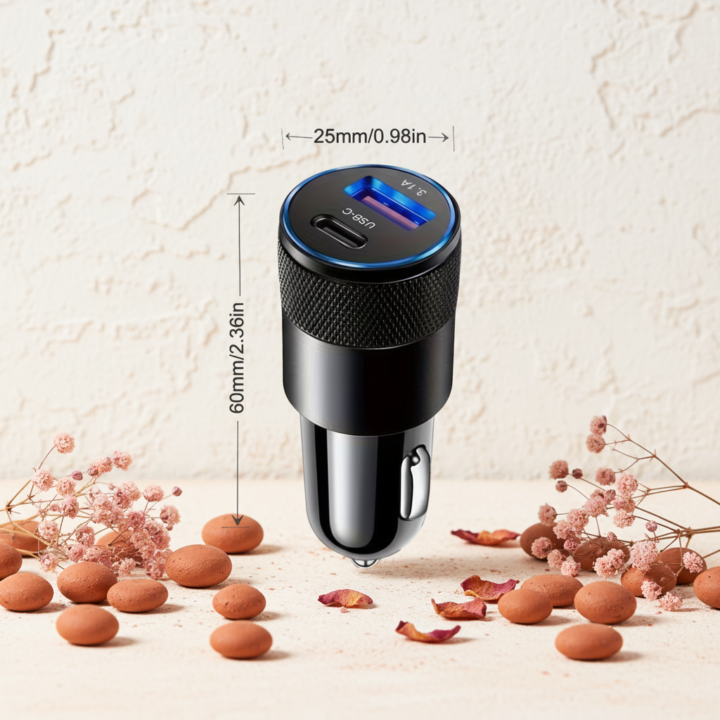 Car Charger – Dimensions Showcase